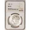 Image 1 : 1881 $1 Morgan Silver Dollar Coin NGC MS63