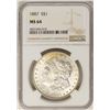 Image 1 : 1887 $1 Morgan Silver Dollar Coin NGC MS64 Amazing Reverse Toning