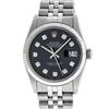 Image 2 : Rolex Men's Stainless Steel Black Diamond 36MM Datejust Wristwatch
