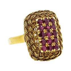 18KT Yellow Gold 1.00 ctw Ruby Ring