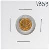 Image 1 : 1853 Type 1 $1 Liberty Head Gold Dollar Coin