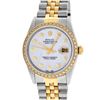 Image 2 : Rolex Mens Two Tone 14K Mother Of Pearl Diamond 36MM Datejust Wriswatch