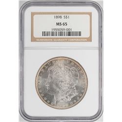 1898 $1 Morgan Silver Dollar Coin NGC MS65