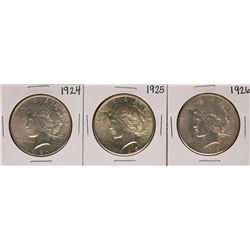 Lot of 1924-1926 $1 Peace Silver Dollar Coins