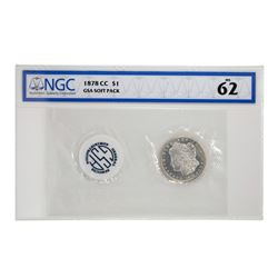 1878-CC $1 Morgan Silver Dollar Coin GSA Hoard  Soft Pack NGC MS62 Nice Toning