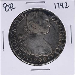 1792-FM Mexico 8 Reales Carolus IIII Silver Coin