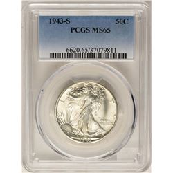 1943-S Walking Liberty Half Dollar Coin PCGS MS65