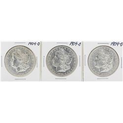 Lot of (3) 1904-O $1 Morgan Silver Dollar Coins