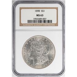 1898 $1 Morgan Silver Dollar Coin NGC MS63