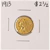 Image 1 : 1913 $2 1/2 Indian Head Quarter Eagle Gold Coin