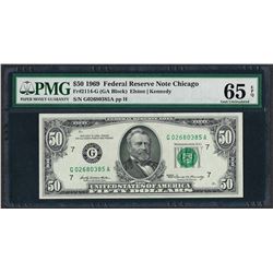1969 $50 Federal Reserve Note Chicago Fr.2114-G PMG Gem Uncirculated 65EPQ