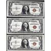 Image 1 : Lot of (3) 1935A $1 Hawaii WWII Emergency Issue Silver Certificate Notes