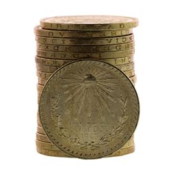 Roll of (20) Brilliant Uncirculated 1943 Mexico Un Peso Silver Coins