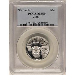 2000 $50 Platinum American Eagle Coin PCGS MS69