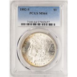 1882-S $1 Morgan Silver Dollar Coin PCGS MS64