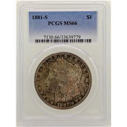 1881-S $1 Morgan Silver Dollar Coin PCGS MS66 AMAZING TONING