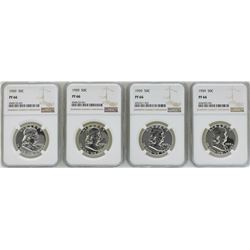 Lot of (4) 1959 Proof Franklin Half Dollar Coins NGC PF66