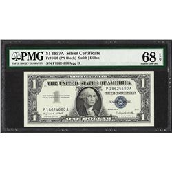 1957A $1 Silver Certificate Note Fr.1620 PMG Superb Gem Uncirculated 68EPQ