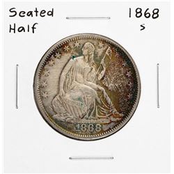 1868-S Seated Liberty Half Dollar Coin Amazing Toning