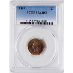 1889 Proof Indian Head Cent Coin PCGS PR62RB