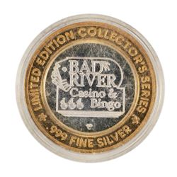 .999 Fine Silver Bad River Casino & Bingo $10 Casino Limited Edition Gaming Token
