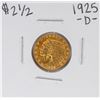 Image 1 : 1925-D $2 1/2 Indian Head Quarter Eagle Gold Coin