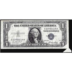 1935E $1 Silver Certificate Note Printed Fold Over ERROR