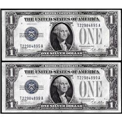 Lot of (2) 1928A $1 Funnyback Silver Certificate Notes