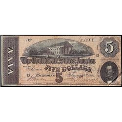 1864 $5 Confederate States of America Note