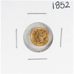 1852 Type 1 $1 Liberty Head Gold Dollar Coin