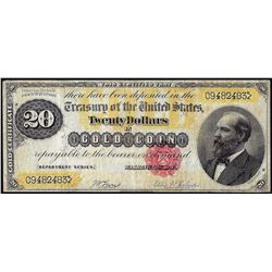 1882 $20 Gold Certificate Note