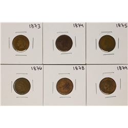 Set of 1873-1879 (No 1877) Indian Head Cent Coins