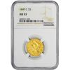 Image 1 : 1849-C $5 Liberty Head Half Eagle Gold Coin NGC AU53