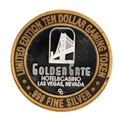 .999 Silver Golden Gate Las Vegas, Nevada $10 Casino Limited Edition Gaming Token