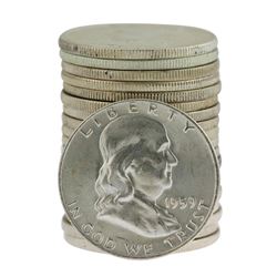 Roll of (20) Brilliant Uncirculated 1959-D Franklin Half Dollar Coins