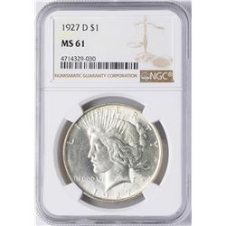 1927-D $1 Peace Silver Dollar Coin NGC MS61