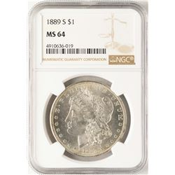 1889-S $1 Morgan Silver Dollar Coin NGC MS64