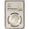 Image 1 : 1887 $1 Morgan Silver Dollar Coin NGC MS64