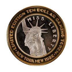 .999 Silver New York New York Casino Las Vegas $10 Limited Edition Gaming Token