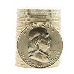 Roll of (20) Brilliant Uncirculated 1953-D Franklin Half Dollar Coins