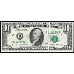 1977A $10 Federal Reserve Note Gutter Fold ERROR
