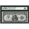 Image 1 : 1899 $5 Indian Chief Silver Certificate Note Fr.280m PMG Extremely Fine 45