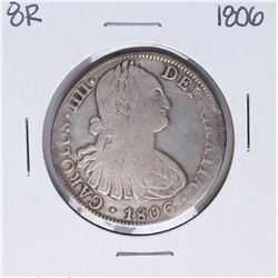 1806-TH Mexico 8 Reales Carolus IIII Silver Coin