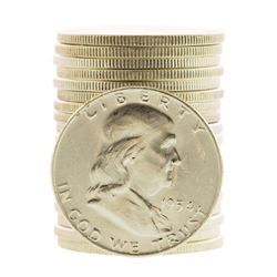 Roll of (20) Brilliant Uncirculated 1954-D Franklin Half Dollar Coins