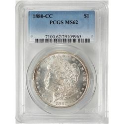 1880-CC $1 Morgan Silver Dollar Coin PCGS MS62