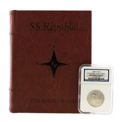 1860-O Shield Lines Seated Liberty Half Dollar Coin NGC Shipwreck Effect w/ Book