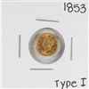 Image 1 : 1853 $1 Liberty Head Gold Dollar Coin