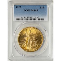 1927 $20 St. Gaudens Double Eagle Gold Coin PCGS MS65