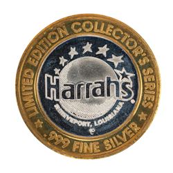 .999 Silver Harrah's Casino $10 Casino Limited Edition Gaming Token