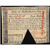 Image 1 : May 5, 1780 $4 State of Massachusetts Colonial Currency Note Cut Canceled